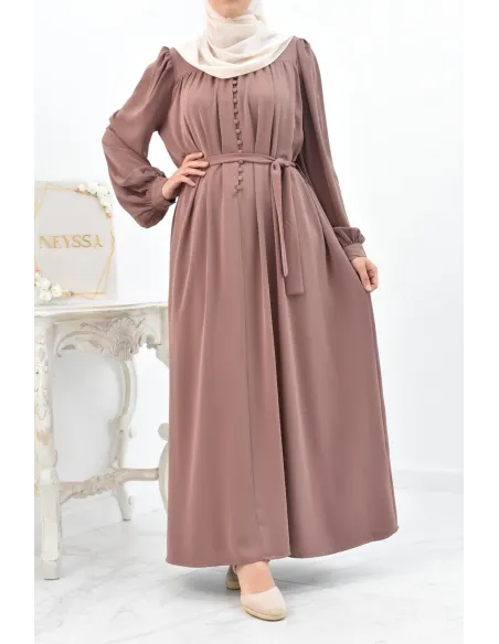 Longue Robe chemise boutonnées longue et fluide femme voilée musulmane