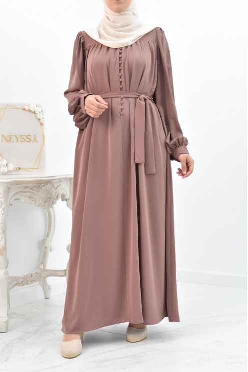 Longue Robe chemise boutonnées longue et fluide femme voilée musulmane