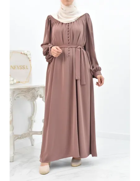Longue Robe chemise boutonnées longue et fluide femme voilée musulmane