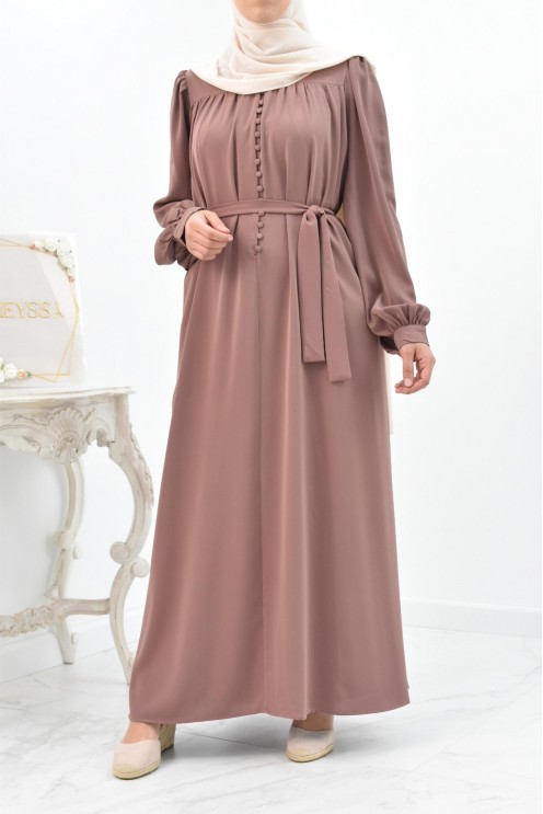 Longue Robe chemise boutonnées longue et fluide femme voilée musulmane