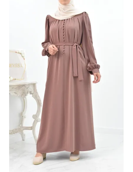 Longue Robe chemise boutonnées longue et fluide femme voilée musulmane