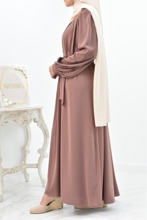 Longue Robe chemise boutonnées longue et fluide femme voilée musulmane