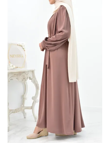 Longue Robe chemise boutonnées longue et fluide femme voilée musulmane