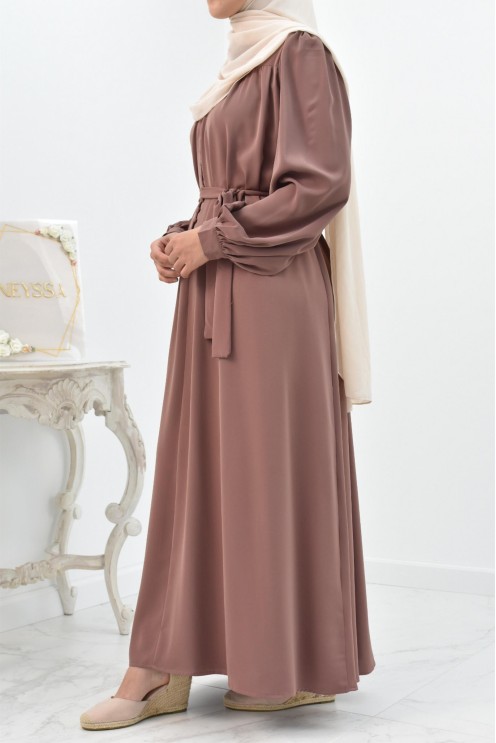 Longue Robe chemise boutonnées longue et fluide femme voilée musulmane