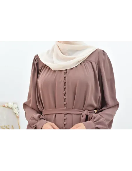 Longue Robe chemise boutonnées longue et fluide femme voilée musulmane