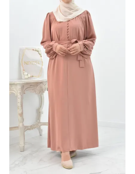 Longue Robe chemise boutonnées longue et fluide femme voilée musulmane