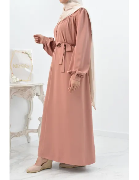 Longue Robe chemise boutonnées longue et fluide femme voilée musulmane