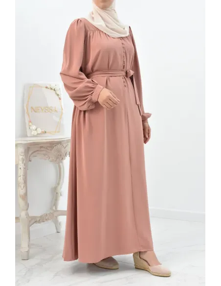Longue Robe chemise boutonnées longue et fluide femme voilée musulmane