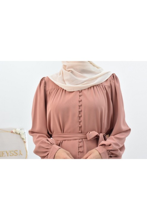 Longue Robe chemise boutonnées longue et fluide femme voilée musulmane