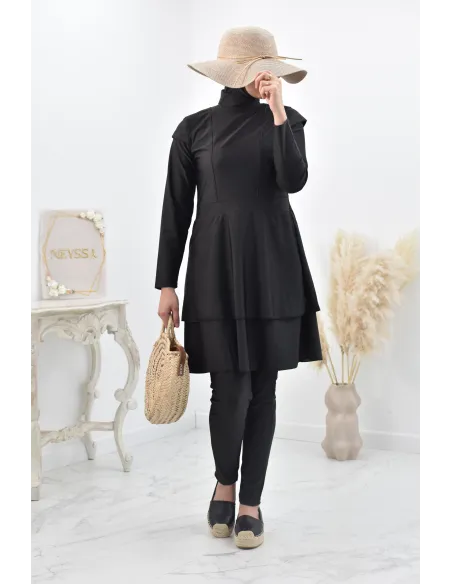 Lange und gut mastourierte breite Burkini für verschleierte muslimische Frau