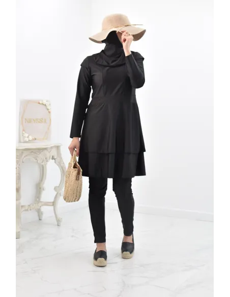 Lange und gut mastourierte breite Burkini für verschleierte muslimische Frau