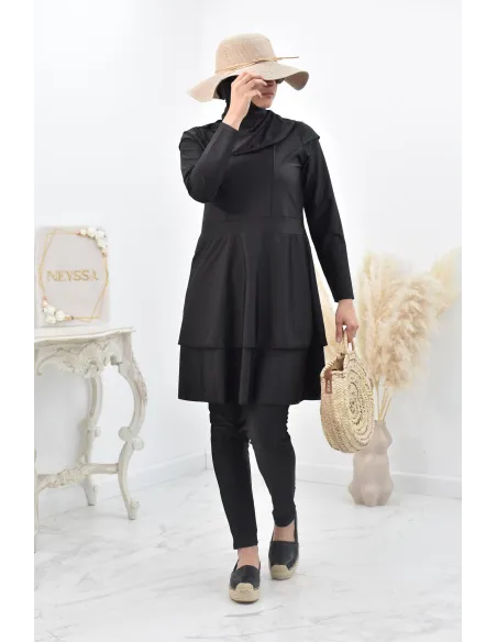 Lange und gut mastourierte breite Burkini für verschleierte muslimische Frau