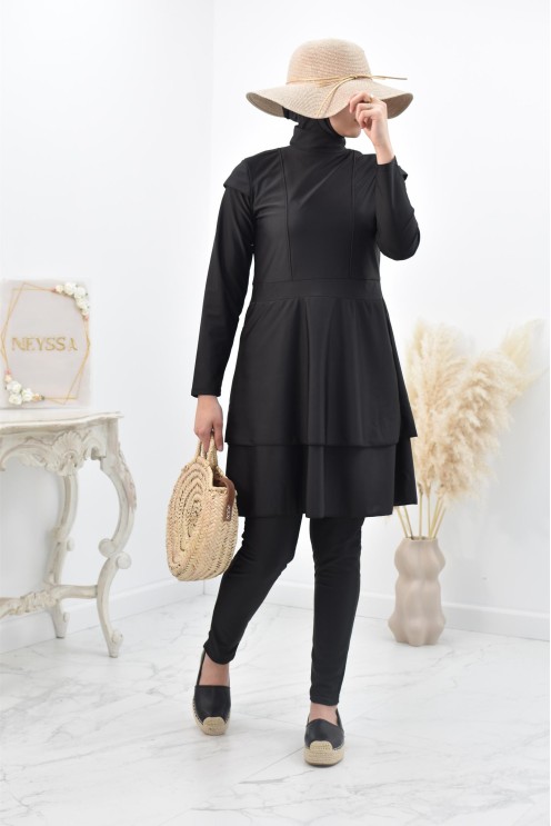 Lange und gut mastourierte breite Burkini für verschleierte muslimische Frau