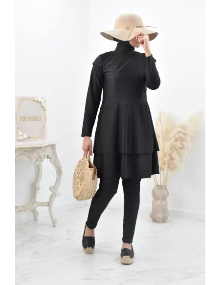 Lange und gut mastourierte breite Burkini für verschleierte muslimische Frau