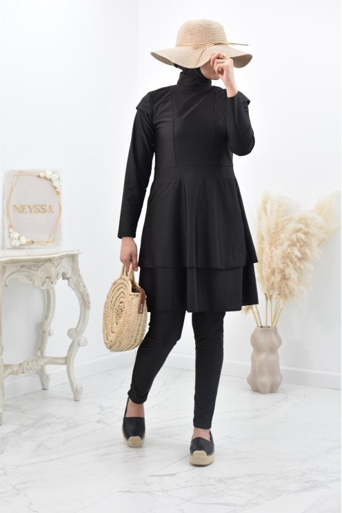 Lange und gut mastourierte breite Burkini für verschleierte muslimische Frau