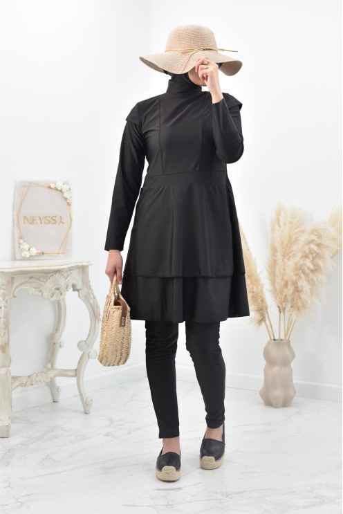 Lange und gut mastourierte breite Burkini für verschleierte muslimische Frau