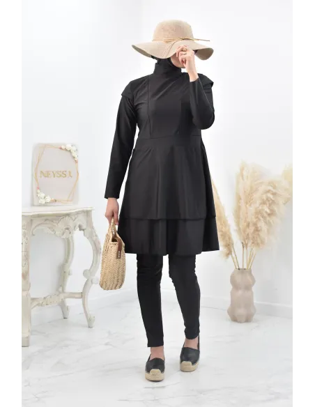 Lange und gut mastourierte breite Burkini für verschleierte muslimische Frau