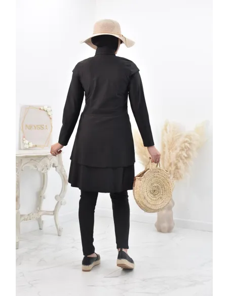 Lange und gut mastourierte breite Burkini für verschleierte muslimische Frau