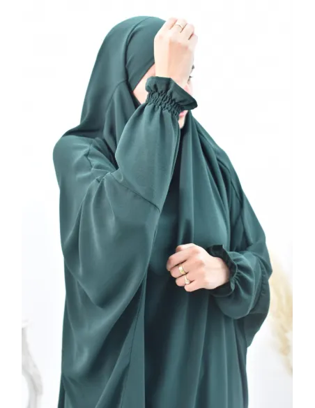 jilbab 2 pieces fluide manche froufrou haut de gamme et pas cher