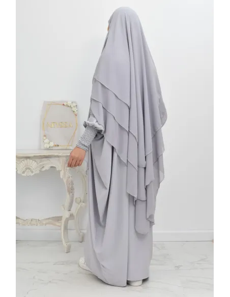 Khimar 3 voiles yemenite en mousseline pour femme musulmane voilée