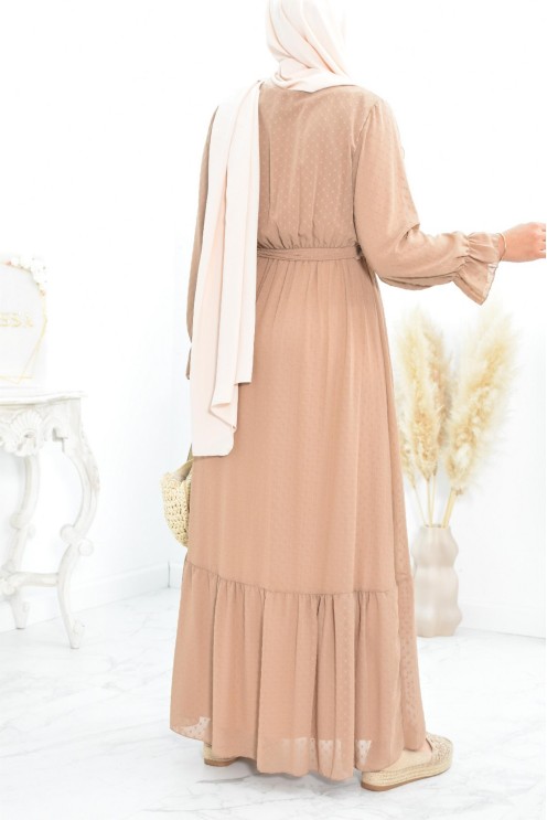 Robe longue bohème chic en mousseline femme voilée col cache-coeur