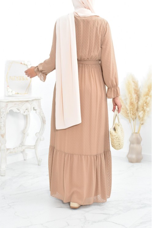 Robe longue bohème chic en mousseline femme voilée col cache-coeur