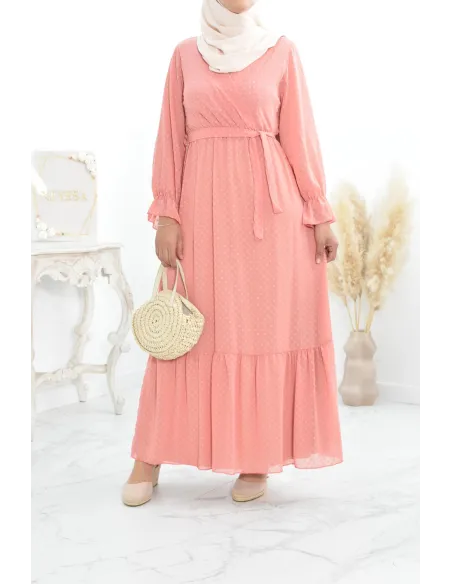 Robe longue bohème chic en mousseline femme voilée col cache-coeur