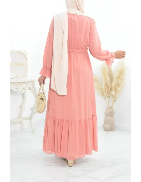 Robe longue bohème chic en mousseline femme voilée col cache-coeur