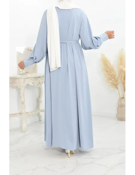 Robe longue col cache-cœur convient à l'allaitement femme voilée