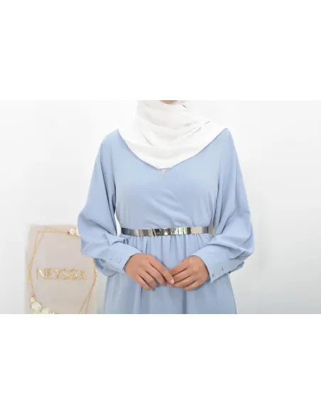 Robe longue col cache-cœur convient à l'allaitement femme voilée