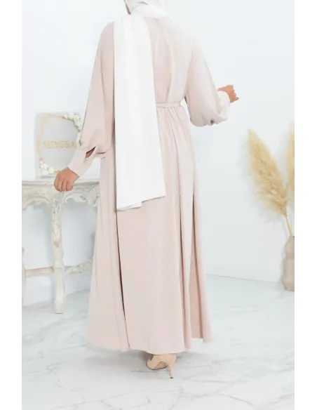 Robe longue col cache-cœur convient à l'allaitement femme voilée