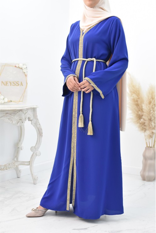 Longue Abaya et fluide à strass idéale pour les fêtes et le quotidien