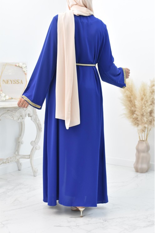 Longue Abaya et fluide à strass idéale pour les fêtes et le quotidien