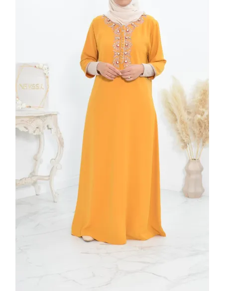 Gandoura tradition style moroccan frieze abaya aïd el fitr aïd adha