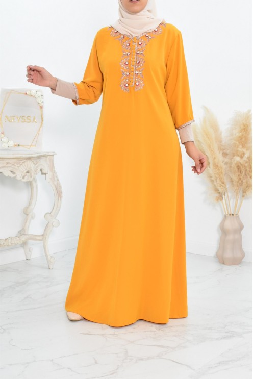 Gandoura tradition style moroccan frieze abaya aïd el fitr aïd adha