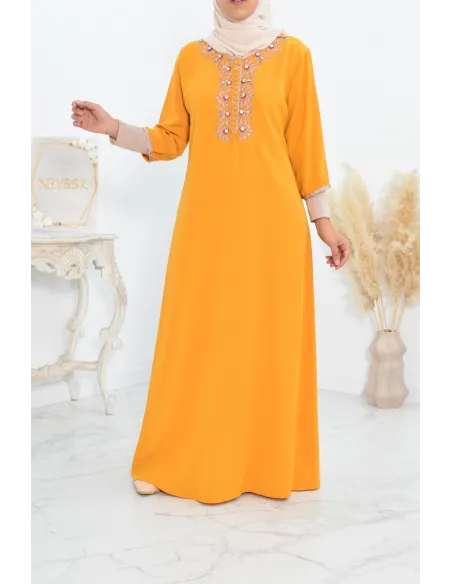 Gandoura tradition style moroccan frieze abaya aïd el fitr aïd adha