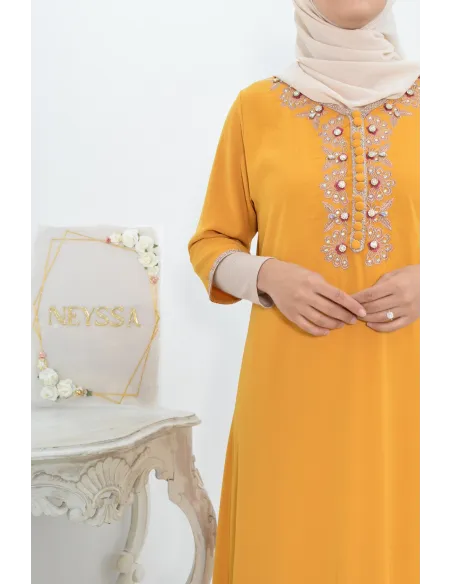 Gandoura tradition style moroccan frieze abaya aïd el fitr aïd adha