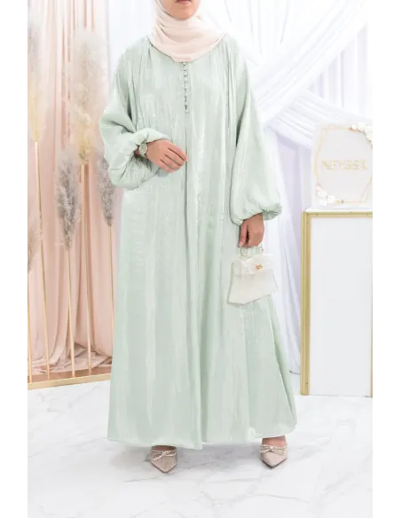 Longue robe en organza pour festivité Aïd ou mariage. 