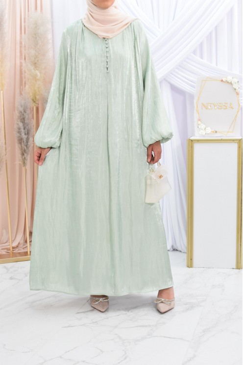 Longue robe en organza pour festivité Aïd ou mariage. 