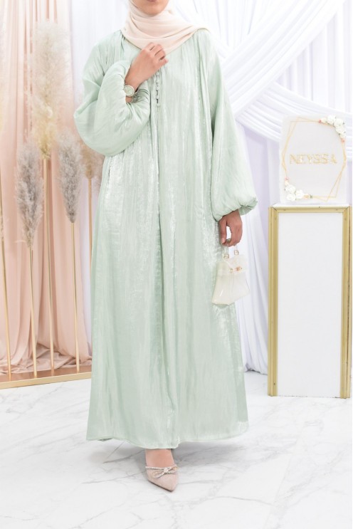 Longue robe en organza pour festivité Aïd ou mariage. 