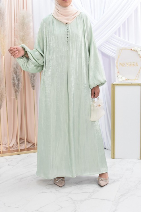 Longue robe en organza pour festivité Aïd ou mariage. 