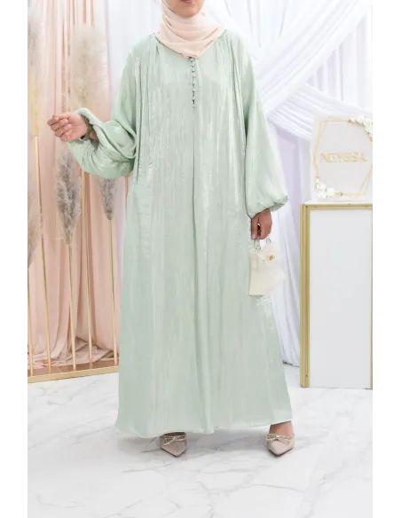 Longue robe en organza pour festivité Aïd ou mariage. 