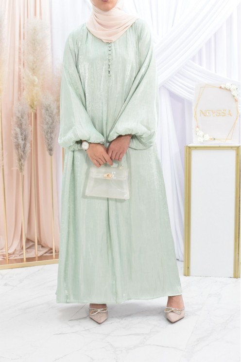 Longue robe en organza pour festivité Aïd ou mariage. 