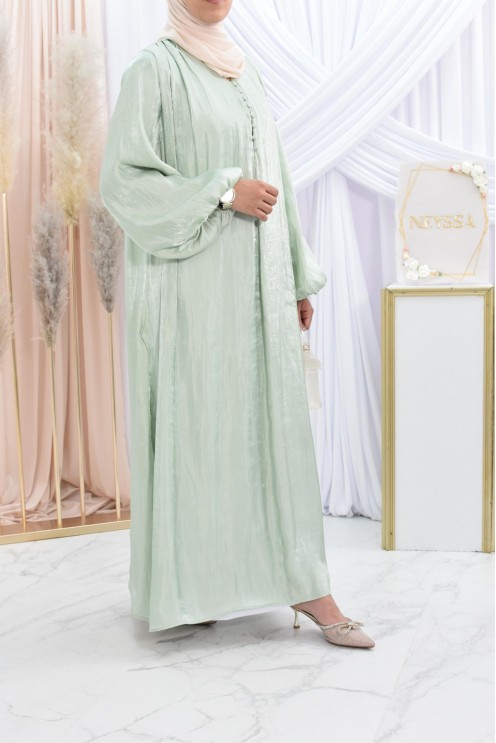 Longue robe en organza pour festivité Aïd ou mariage. 