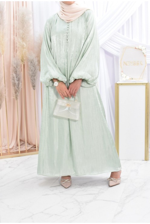 Longue robe en organza pour festivité Aïd ou mariage. 