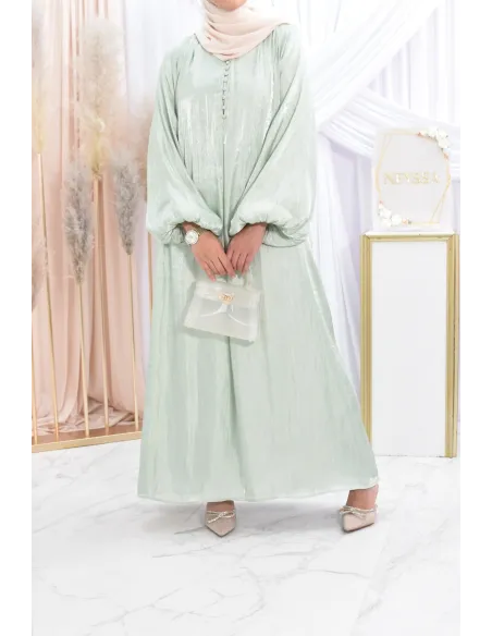 Longue robe en organza pour festivité Aïd ou mariage. 