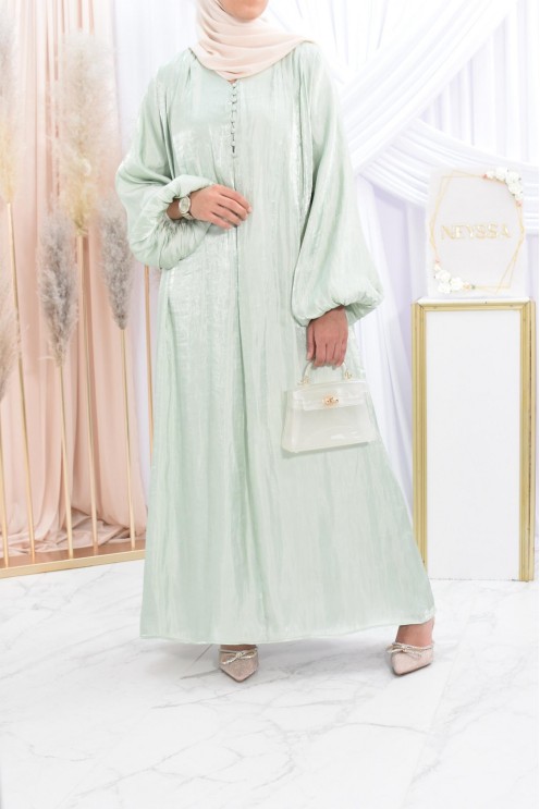 Longue robe en organza pour festivité Aïd ou mariage. 