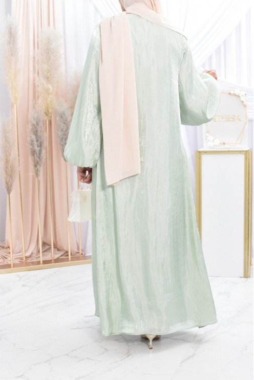 Longue robe en organza pour festivité Aïd ou mariage. 