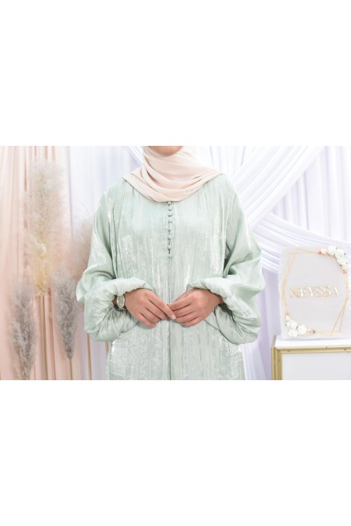 Longue robe en organza pour festivité Aïd ou mariage. 