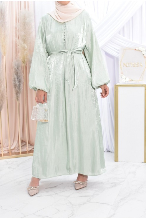 Longue robe en organza pour festivité Aïd ou mariage. 